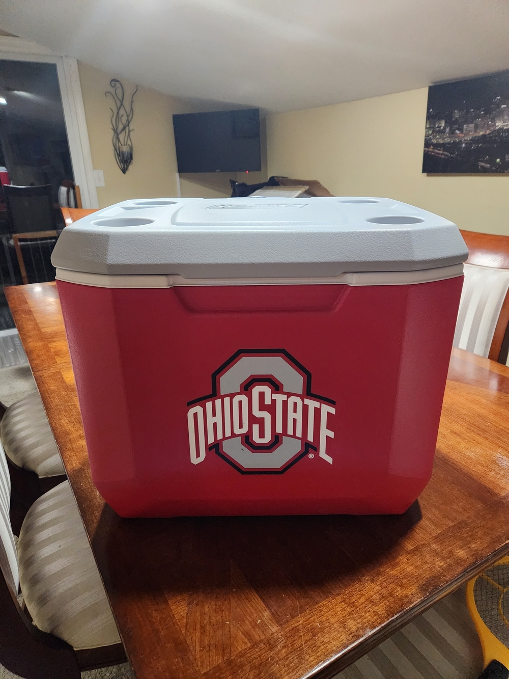 Coleman Red and White Ohio State Cooler